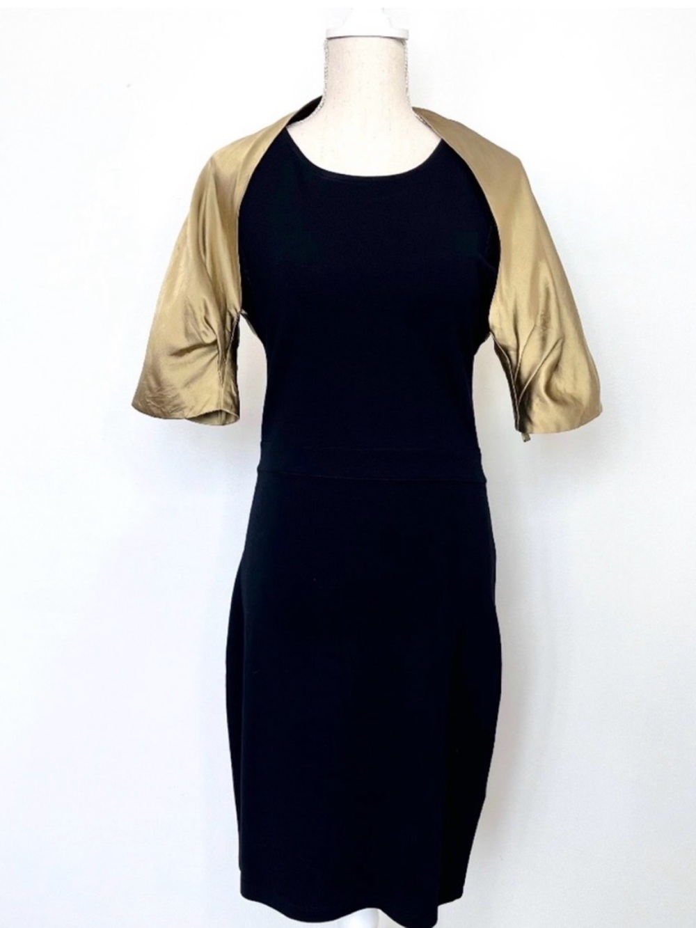 DKNY 100% Silk Gold Bolero Shrug Shoulder Wrap